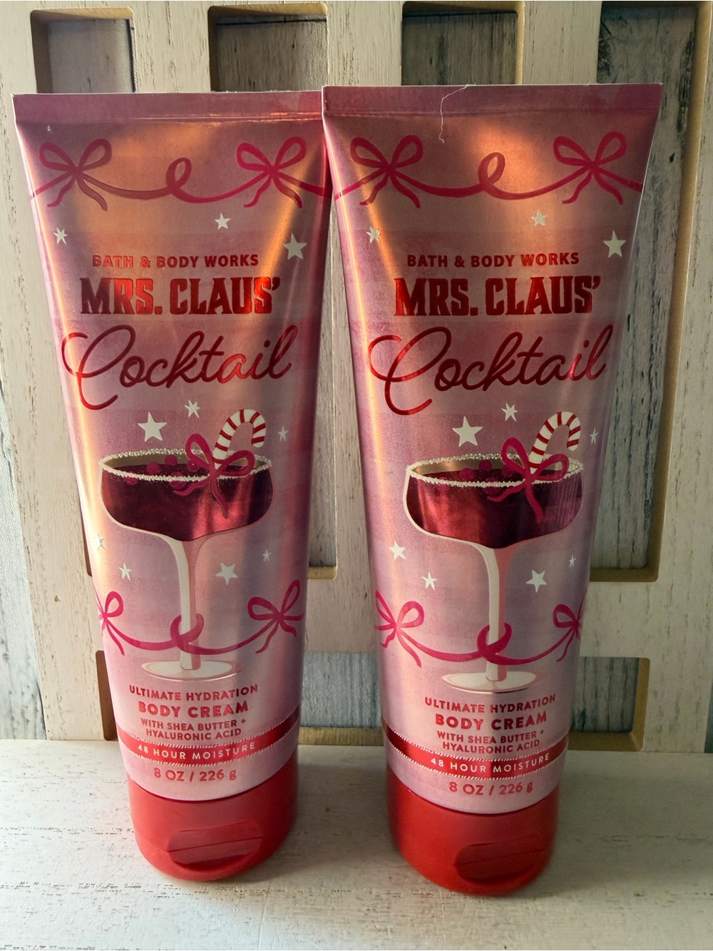Bath & Body Works Mrs. Claus' Cocktail Ultimate Hydration Body Cream 8oz Set X2